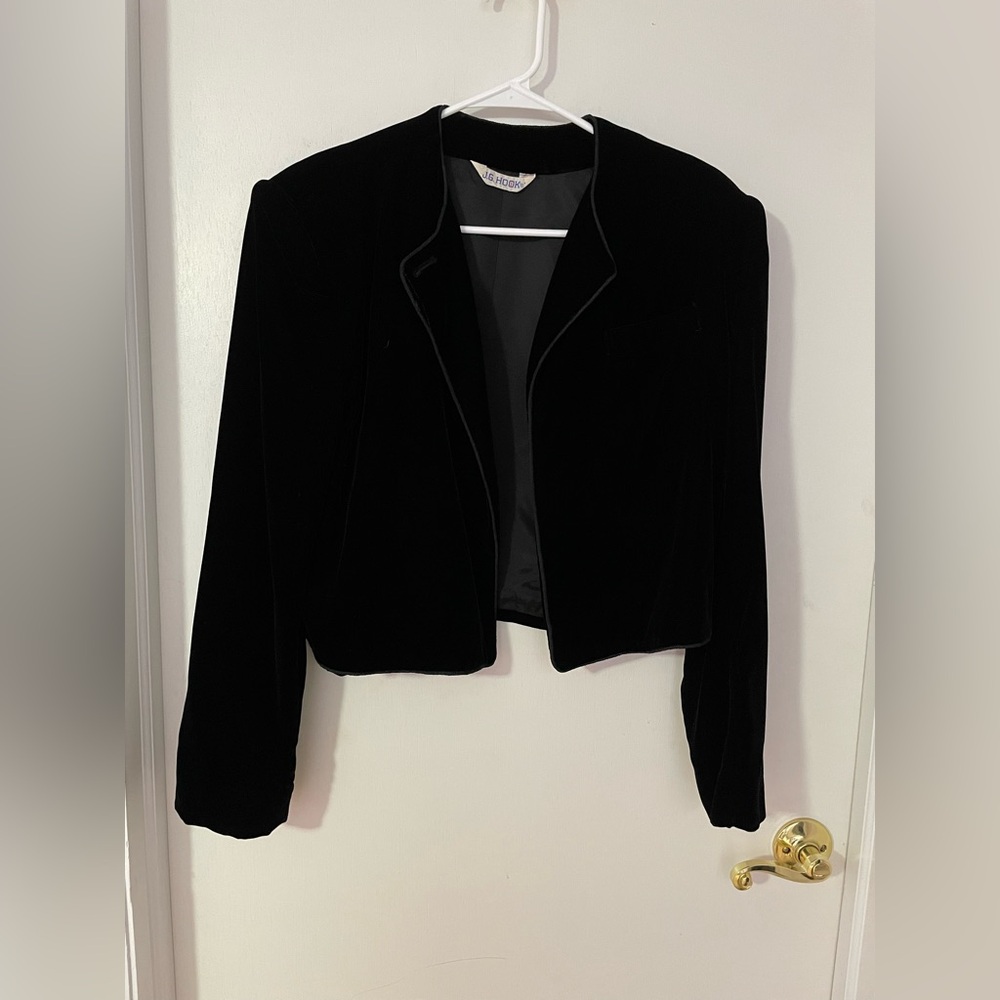 Vintage, J.G hook, black short coat, excellent condition , size 12